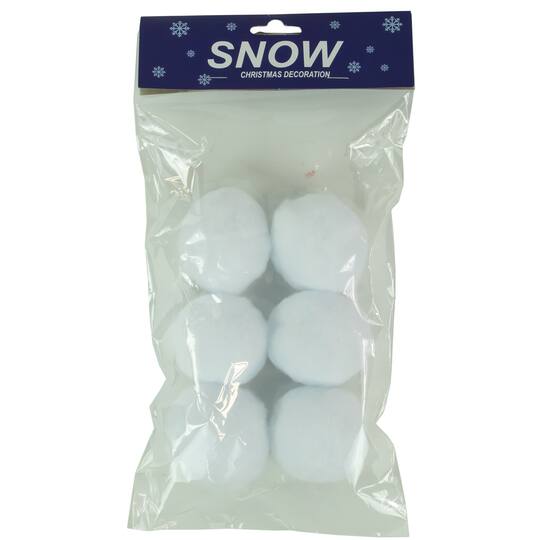 2.25" Plush Faux Christmas Snow Balls, 6ct.